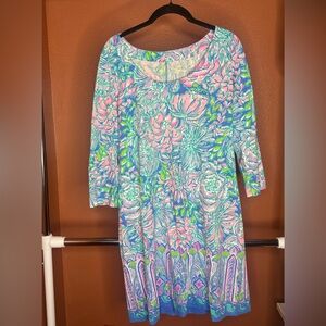 Lilly Pulitzer Pink and Blue Floral Dress